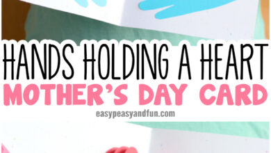 Hands Holding a Heart Mothers day Card Paper Craft for Kids