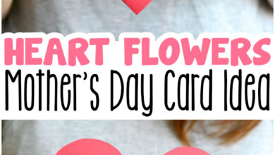 Heart Flowers Mothers Day Card Idea for Kids to Make.