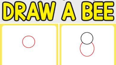 How to Draw a Bee Easy step by step drawing tutorial for kids and beginners